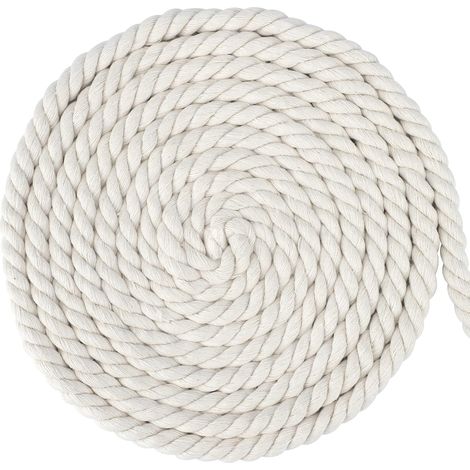 Cuerda de macramé blanca de 12 mm - 10 m, hilo de macramé para bricolaje, decoración de pared bohemia (1/5)