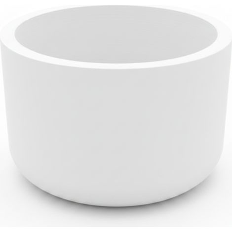 Maceta redonda blanca de estilo minimalista. (1/3)