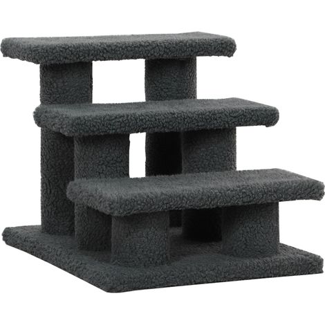 Escalier pour chat, 3 marches, 45 x 35 x 34 cm, gris foncé (1/5)
