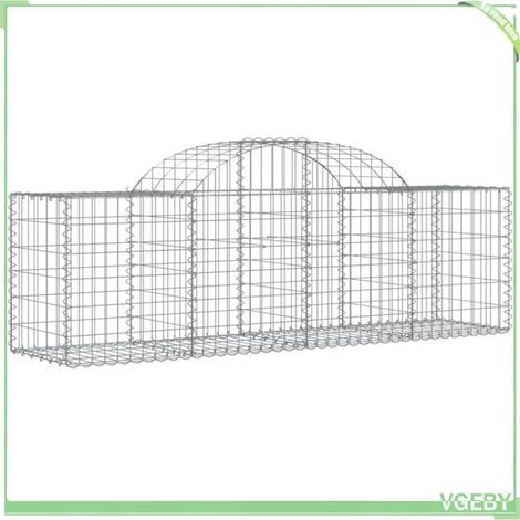Panier de gabion arqué - FAFEICY - 153493 - 200x50x60/80 cm - Fer galvanisé - Ø 3,5 mm (1/4)