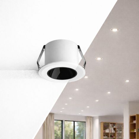 Faretto LED incasso 3W mini bianco CCT 3000K 4000K 6500K foro 26mm luce direzionale CRI90 per cartongesso mobili scale nicchie vetrine