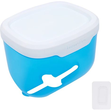Porte-papier toilette mural étanche (bleu), étagère de rangement pour rouleaux de papier toilette, boîte de rangement, plateau, accessoires de salle de bain (1/5)