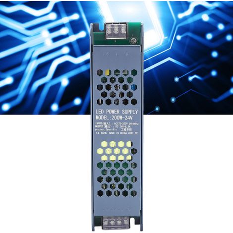 200-W-Magnetschaltnetzteil mit voller Leistung und schwarzem Magnetstreifen für magnetische Beleuchtung, AC 175–250 V/24 V (1/5)