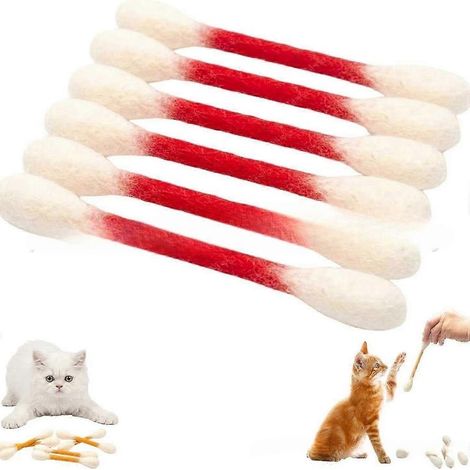 Lot de 6 jouets géants pour chats en forme de coton-tige, remplis d'herbe à chat bio. Jouets à mâcher interactifs et résistants pour lutter contre l'ennui, faire de l'exercice, soulager l'anxiété et f (1/4)