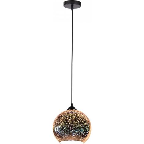 V-TAC Lampadario LED Sospensione con Portalampada E27 Campana Vetro Specchio 3D d:25cm (1/5)