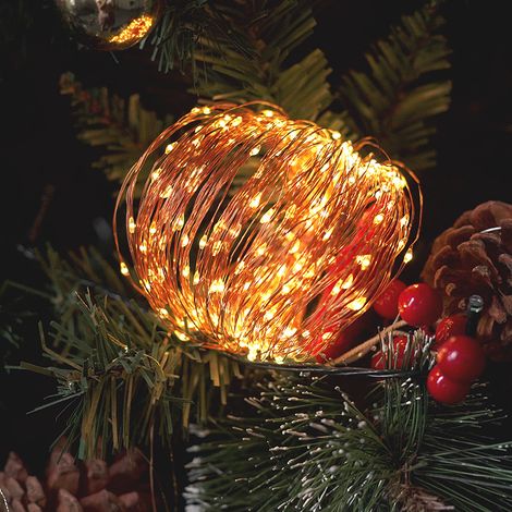 LED cuivre guirlande 5m - LED lampe guirlande 50 LED salle de décoration, décoration de Noël, atmosphère poétique et romantique guirlande LED (1/2)