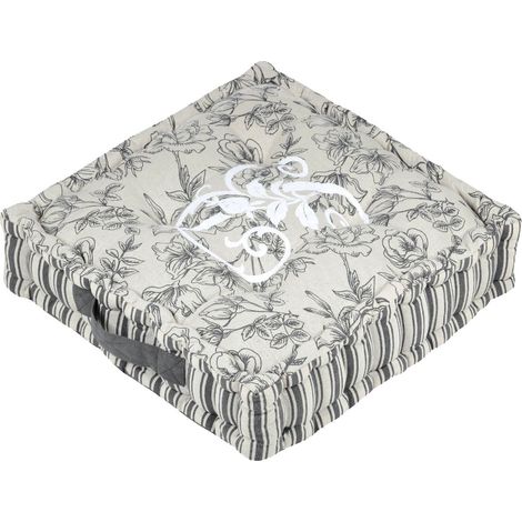 Coussin de sol en coton - Bonnie Ecru (1/2)