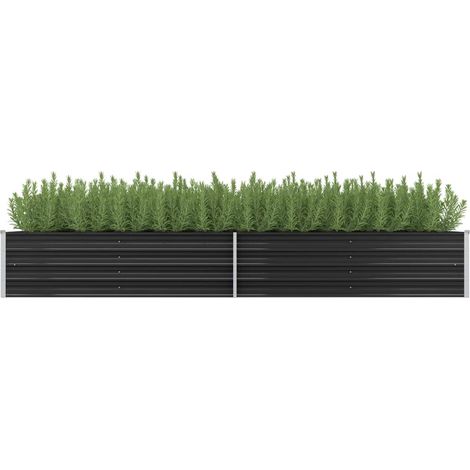 Lit surélevé de jardin Anthracite 320x80x45 cm Acier galvanisé (1/5)