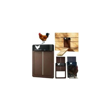 Porte poulailler automatique étanche avec capteur de lumière – Installation rapide – Matériau plastique PP renforcé – Pour petits animaux