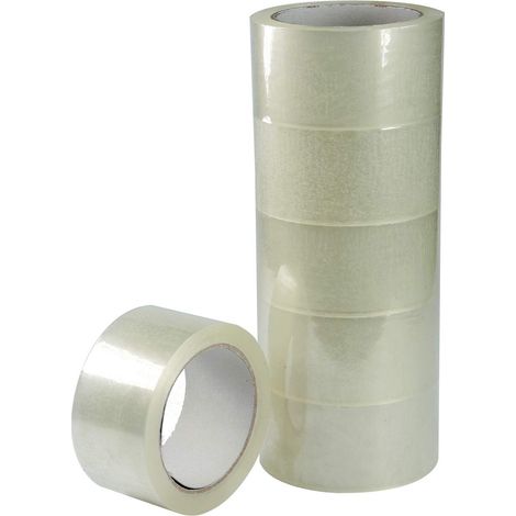 Alevar Nastro Adesivo Trasparente da Imballaggio, Formato 50 mm x 66 m, Confezione da 6 Pezzi