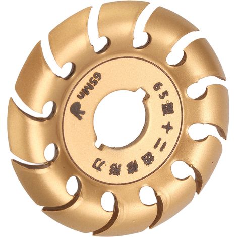 Disque à modeler en acier inoxydable 12 dents pour meuleuse d'angle, finition bois et caoutchouc doré