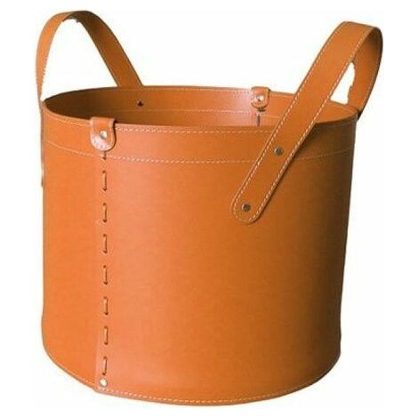 Borsa porta legna in cuoio Tonda Mini Firestyle  Nero (1/5)