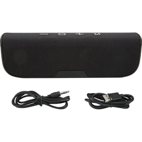 Enceinte sans fil 10 W IPX5 étanche FM AUX avec microphone intégré et batterie 3000 mAh, idéale pour le camping et la maison (noir et gris).