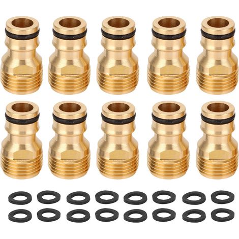 Paquete de 10 adaptadores de grifo para lavavajillas, conexión rápida, latón, para lavavajillas portátiles. (1/5)