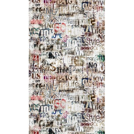 Papier peint intissé Papier peint original Beige, Multicolore, Gris - 1,59 x 2,8 m (1/3)