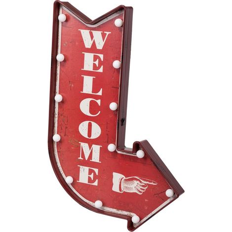 Placa luminosa de pared de plastico roja 43x64x10h cm