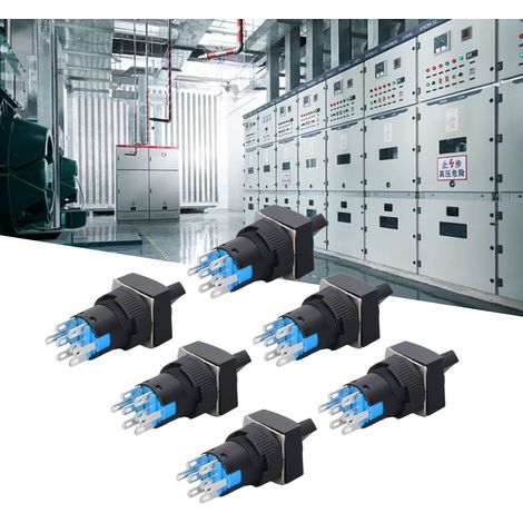 BERM/BEM-LA16-22XD/31-F Drei-Positionen-Drucktaster mit Kontrollleuchte, quadratisch, 16 mm, 220 V, 25er-Packung, rot (1/5)