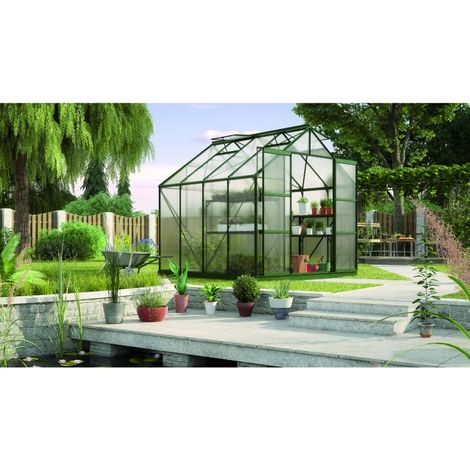 Vitavia Gewächshaus Uranus Gewächshaus aus Metall in Schwarz, Anzuchthaus mit 3 mm Wandstärke Treibhaus Schwarz (1/4)