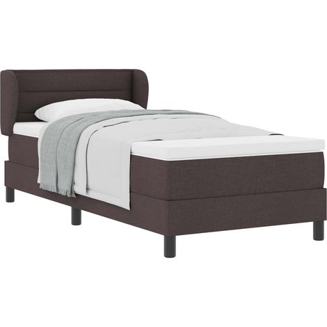 Maison Exclusive - Lit à ressorts avec matelas Marron foncé 80 x 200 cm tissu