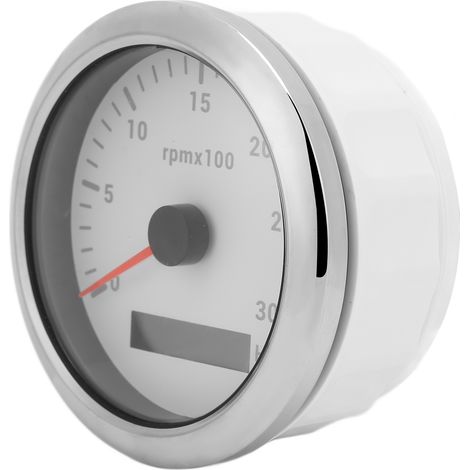 Drehzahlmesser mit 85-mm-Nadel, 0–3000 U/min, einstellbar, 7-farbige Hintergrundbeleuchtung, für Auto-, Boots- und Generatormotoren, 9–32 V DC, Weiß (1/5)