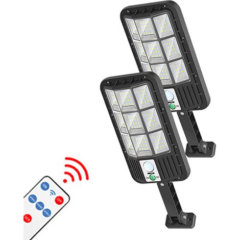 2 Lumière blanche solaire capteur de lampadaire cour 108LED applique murale intelligente avec éclairage télécommandé (1/4)