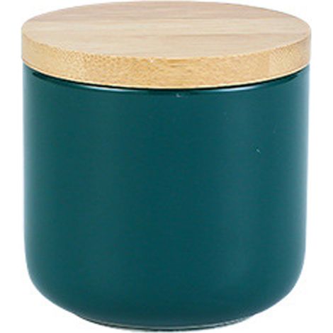 Boîte De Rangement En Céramique - Couvercle En Bambou - Étanche - Pour Farine Sucre Café Thé Épices - Lot De 4 (1/5)