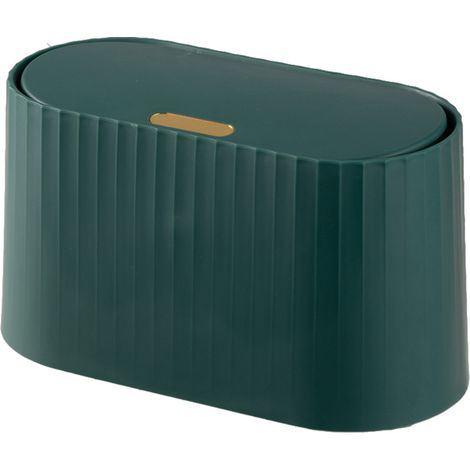 Poubelle de bureau à couvercle poussoir, poubelle Micron, coiffeuse, bureau de salon, salle de bain, poubelle de cuisine (1/5)
