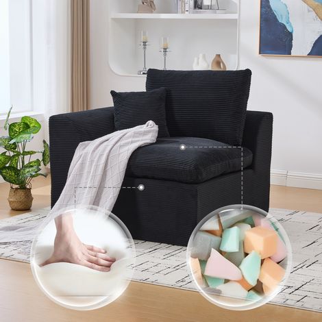 Divano moderno minimalista in tessuto, divano monoposto da soggiorno, poltrona morbida e comoda con cuscini. Disponibile con cuscini. Divano relax in stile nordico. Si consiglia di acquistare due diva
