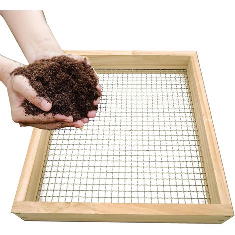 Soil Sifter, Multifunctional Gravel Sifter, Rust-Proof Bonsai Tool, Reusable Sieve Mesh, 11.42x12.8 inches Multifunctional Design, Horticultural Projects, for Sifting Soil (1/5)