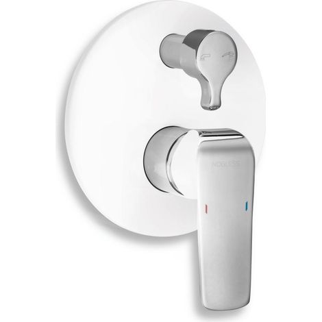Novaservis Nobless Tina - Robinetterie de baignoire encastrée avec inverseur, blanc/chrome 38050R,1 (1/2)