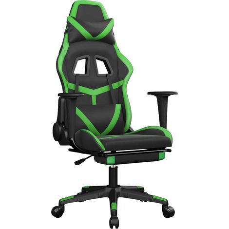 Maison Exclusive - Sedia da Gaming con Poggiapiedi Nero e Verde in Similpelle (1/5)