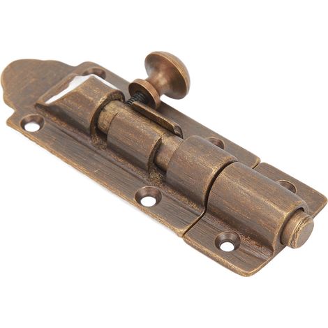 Verrou à barillet en laiton haute dureté antirouille, style antique, pour porte coulissante, fenêtre, armoire et meubles. (1/5)