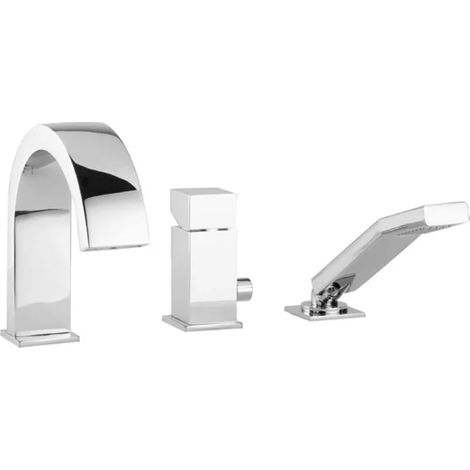 RIUBINETTO MISCELATORE MONOCOMANDO PER BORDO VASCA CON DOCCIA ESTRAIBILE   SERIE LEVEL 3/8   RUBINETTERIA PAFFONI Spa