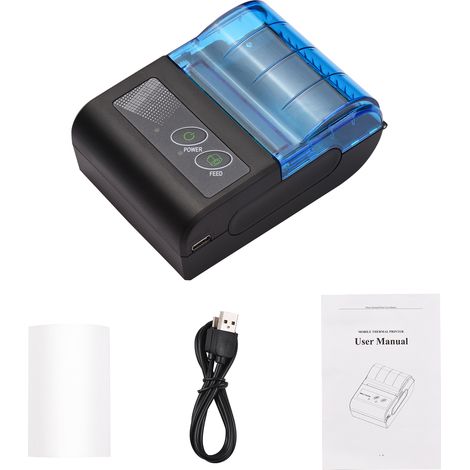 Mini imprimante thermique portable 2 pouces sans fil USB reçu de facture avec papier d'impression 58 mm compatible IOS Android Windows pour les ventes au détail de restaurants (1/5)