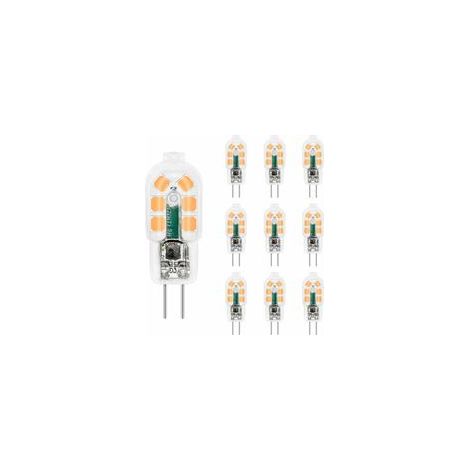Lampadina LED G4 2W 12V bianco caldo 200LM, equivalente a lampadina alogena G4 Bi-Pin 10W-20W, LED G4 12V per cappa aspirante da cucina/armadio/campeggio, non dimmerabile, confezione da 10 [Classe ene