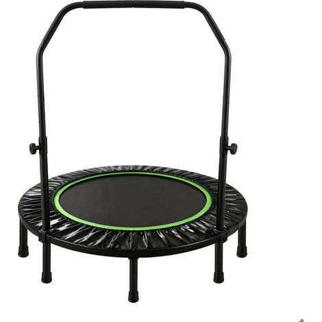 FOXSPORT Trampoline fitness ,120cm×28cm,barre de maintien ajustable, protection des bords, charge 100KG Noir et Vert (1/5)