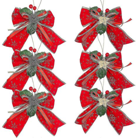 Grands Nœuds De Noël Nœuds Pour Sapin De Noël Nœuds De Noël Grand Nœud En Ruban Pour Couronne Et Guirlande De Noël yu (1/4)