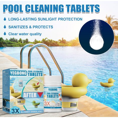Pool cleaning effervescent tablets, water cleaning, stain removal, clarification, dosing device, fast dissolving, hot spring and bathroom cleaning -- 100g effervescent tablets + dosing device (boxed) (1/5)