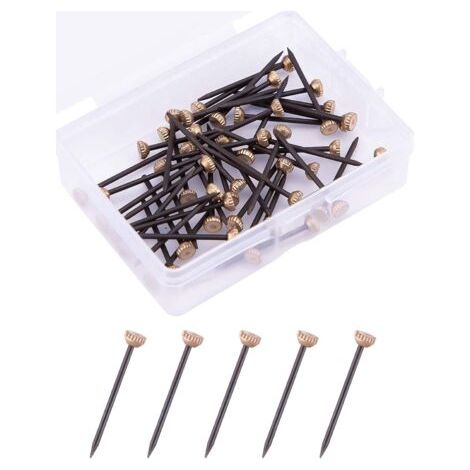 50 Pièces Clous de Suspension Solutions de Suspension de Photo Cintres de Cadre en Plâtre avec Boîte de Rangement en Plastique (1/5)