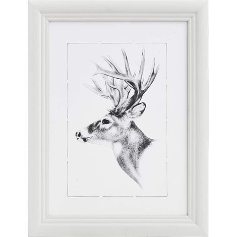 WOLTU 1 x Cadre de photo en bois et vitre, Cadre photo de style Artos, 21x29, 7cm environ, Blanc