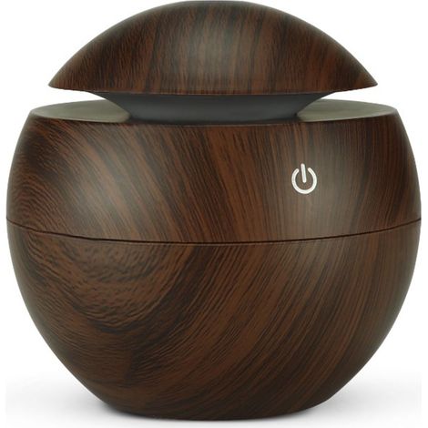 Humidificateur à ultrasons 130ML en grain de bois profond, mini humidificateur USB 2W pour chambre, bureau, hôtel (1/5)