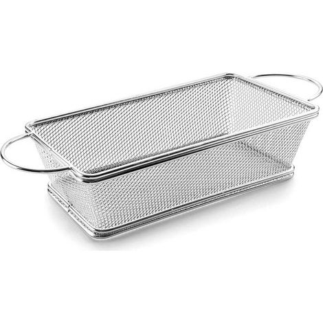 LACOR Rechteckiger Korb mit Griffen aus Edelstahl [21 x 11 x 6 cm]
