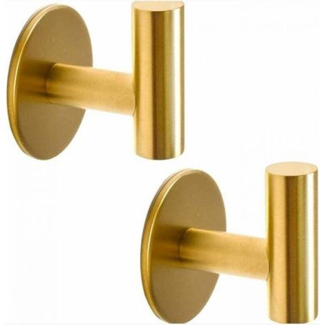 Towel hook without drilling, gold-colored, coat hook made of SUS304 stainless steel, wall-mounted, self-adhesive, coat hook for kitchen and bathroom, B MUMU (1/4)