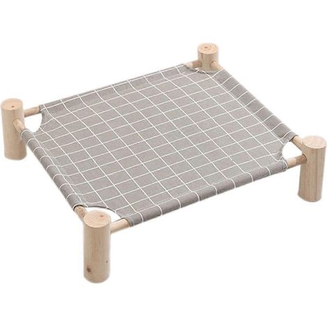 Hängematte für Katzen und Hunde, Hängematte aus Holz, erhöhtes Kühlbett C--