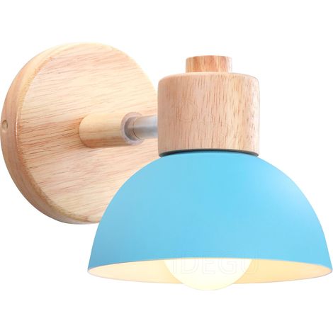 Applique Murale Industrielle Vintage 15CM Lampe Murale Réglable en Bois Métal Rétro E27 Luminaire Applique Interieur, Réf. 05610 (1/5)