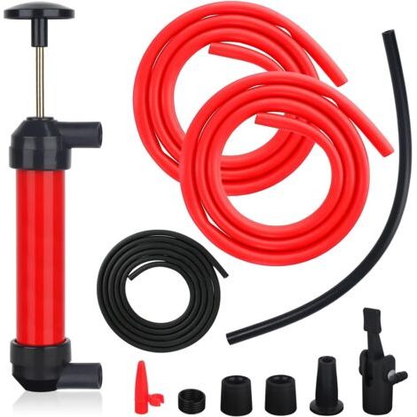 ZDNT hand water pump, suction pump, transfer pump, hand fuel pump, gasoline suction pump with 3 hoses for fuel, gasoline, oil, diesel and water