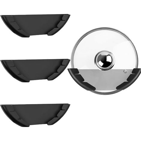 Organizador autoadhesivo para tapas de ollas, juego de 3 soportes de pared para tapas de ollas, estante de pared para tapas de ollas, para el hogar, la cocina, la pared y la puerta del armario. (1/5)