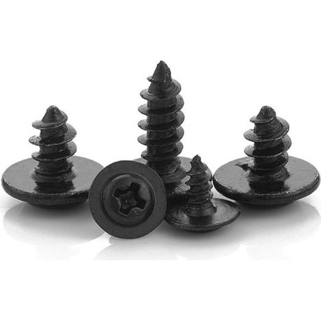 Paquete de 340 tornillos autorroscantes negros para chapa metálica, de M3 a M4.8, con caja de almacenamiento. (1/4)