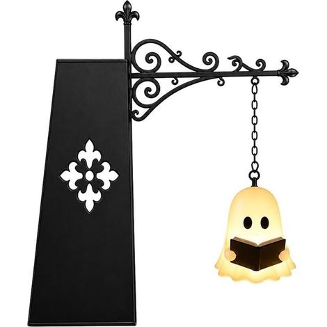 Lanterne de bibliothèque fantôme for Halloween, veilleuse LED,  lampe de lecture suspendue, lampe de décoration lumineuse(1pcs)] (1/5)