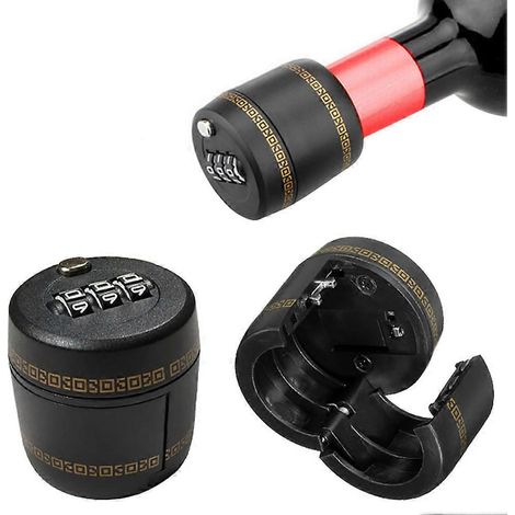 Cadenas à code pour bouteille de vin, cadenas de sécurité multifonctionnel pour bouteilles de vin d'hôtel (1/2)
